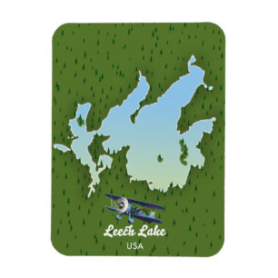 Magnet Flexible Carte de voyage du lac Leech