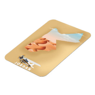 Magnet Flexible Carte de voyage illustrée de Jordanie