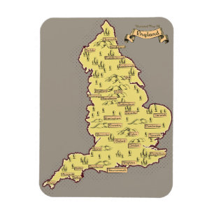 Magnet Flexible Carte de Voyage illustrée de l'Angleterre