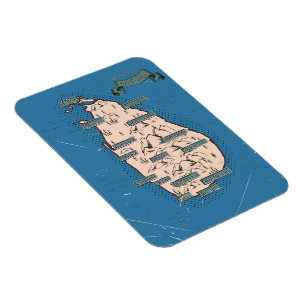 Magnet Flexible Carte de voyage illustrée du Sri Lanka