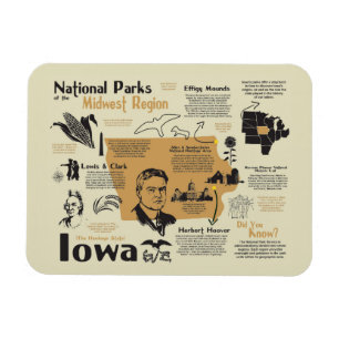 Magnet Flexible Carte des parcs nationaux de l'Iowa