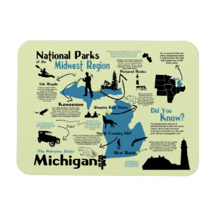 Magnet Flexible Carte des parcs nationaux du Michigan