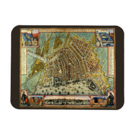 Magnet Flexible Carte des rues antiques d'Amsterdam, Pays-Bas
