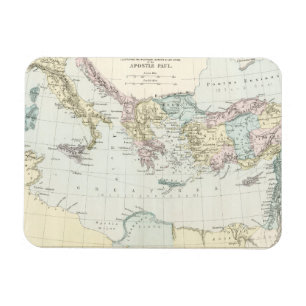 Magnet Flexible Carte des voyages du missionnaire de Paul d'apôtre