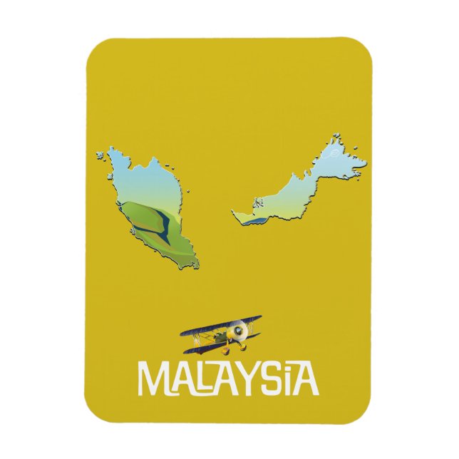 Magnet Flexible Carte des voyages en Malaisie (Vertical)