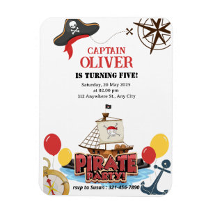 Magnet Flexible Carte d'invitation Anniversaire du navire marin pi