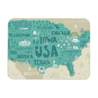 Carte Doodle Des États-Unis