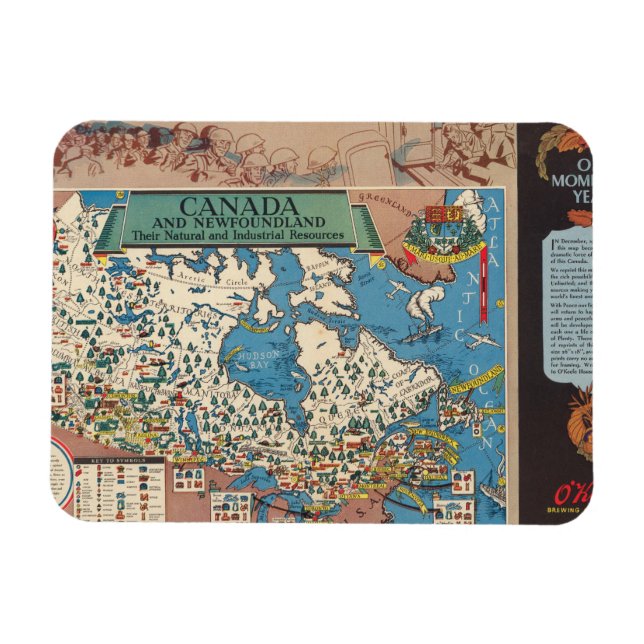 Magnet Flexible Carte du Canada - Ressources naturelles et industr (Horizontal)