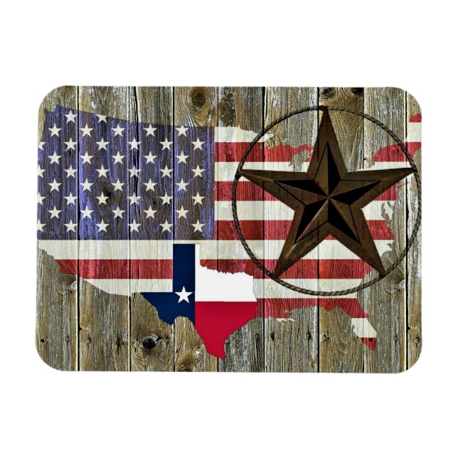 Magnet Flexible Carte du drapeau de l'État de Texas Lone Star (Horizontal)