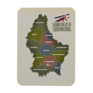 Magnet Flexible Carte du Grand-Duché de Luxembourg