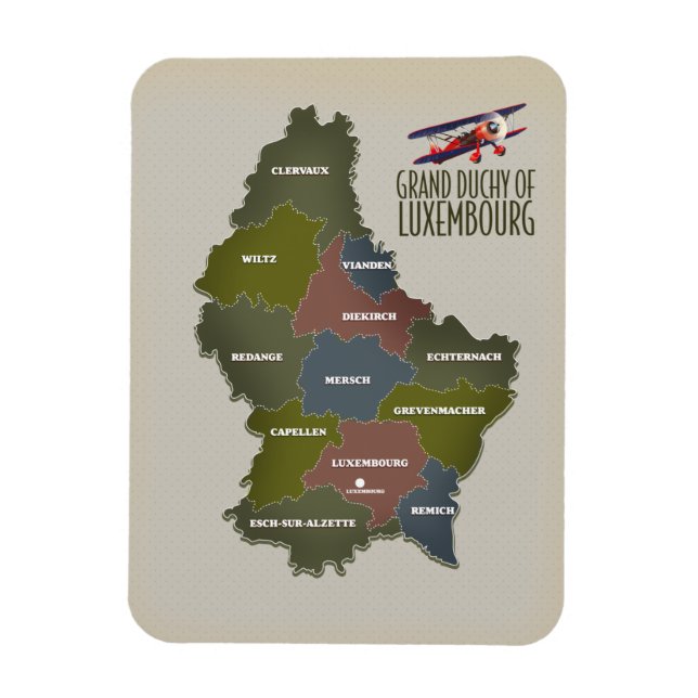 Magnet Flexible Carte du Grand-Duché de Luxembourg (Vertical)