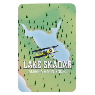 Magnet Flexible Carte du lac Skadar Albanie et Monténégro