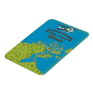 Magnet Flexible Carte du Lakeshore national des îles Apostles