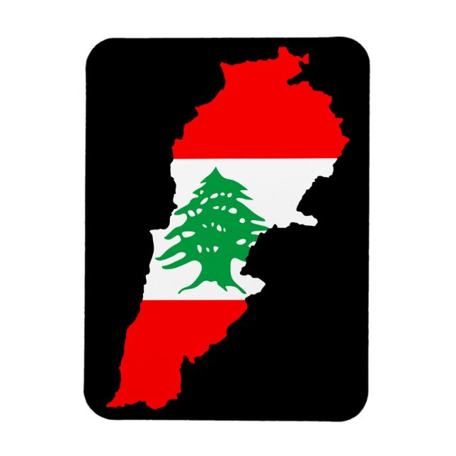 Magnet Flexible Carte du Liban avec drapeau (Vertical)