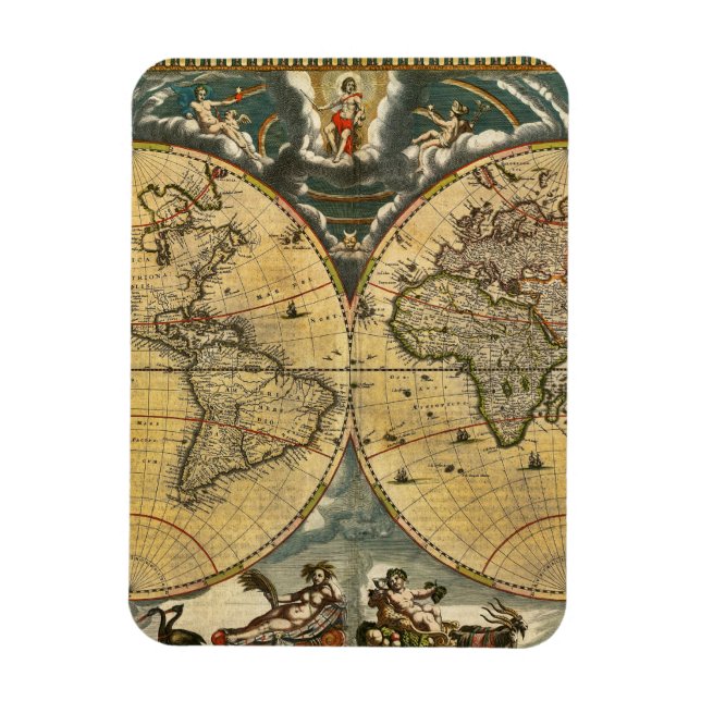 Magnet Flexible Carte du monde antique désorganisée #2 (Vertical)