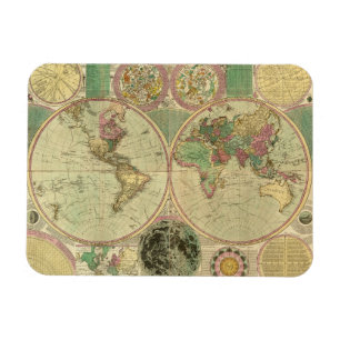 Magnet Flexible Carte du monde antique par Carington Bowles, vers 