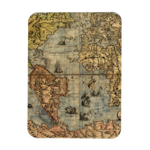 Magnet Flexible Carte du monde Forlani Antiquev 1565 Renaissance