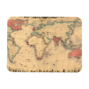Magnet Flexible Carte du monde montrant l'Empire Britannique