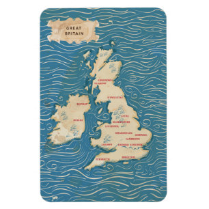 Magnet Flexible Carte du Poster vintage britannique