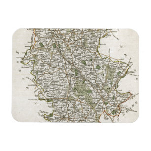 MAGNET FLEXIBLE CARTE DU STAFFORDSHIRE, 1793