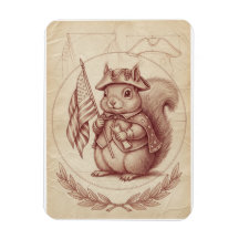 Carte écureuil patriotique Renaissance Sanguine