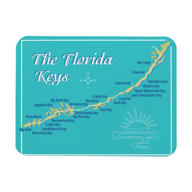 Magnet Flexible Carte Florida Keys (Horizontal)