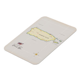 Magnet Flexible Carte illustrée de l'île de Porto Rico