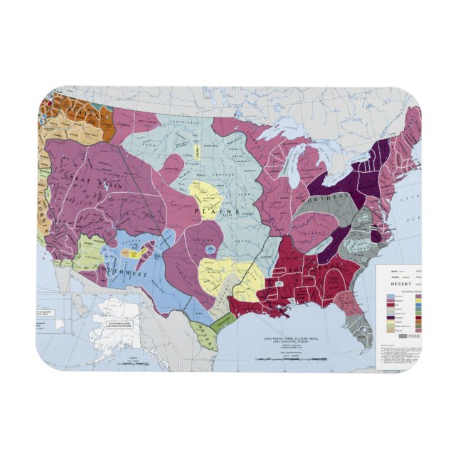 MAGNET FLEXIBLE CARTE : INDIENS AMÉRICAINS (Horizontal)