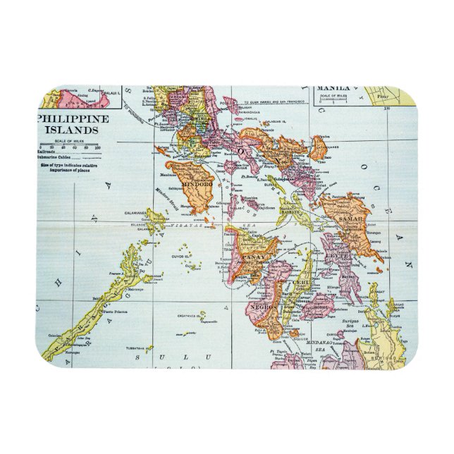 MAGNET FLEXIBLE CARTE : PHILIPPINES, 1905 (Horizontal)