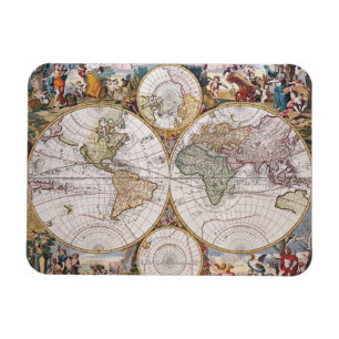 Magnet Flexible Carte polaire de double hémisphère