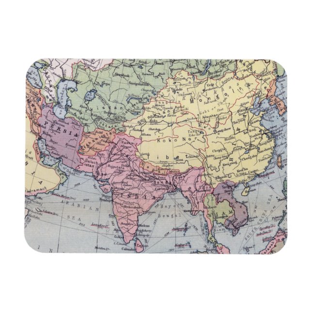 Magnet Flexible Carte politique | Asie (Horizontal)