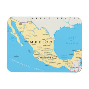 Magnet Flexible Carte politique du Mexique