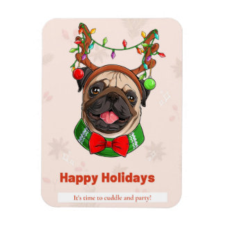 Magnet Flexible Carte Portrait de voeux de Noël de chien