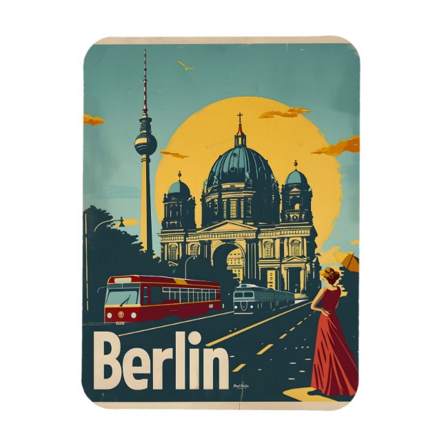 Magnet Flexible Carte postale Art déco de Berlin (Vertical)