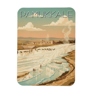 Magnet Flexible Carte postale de voyage à Pamukkale en Turquie