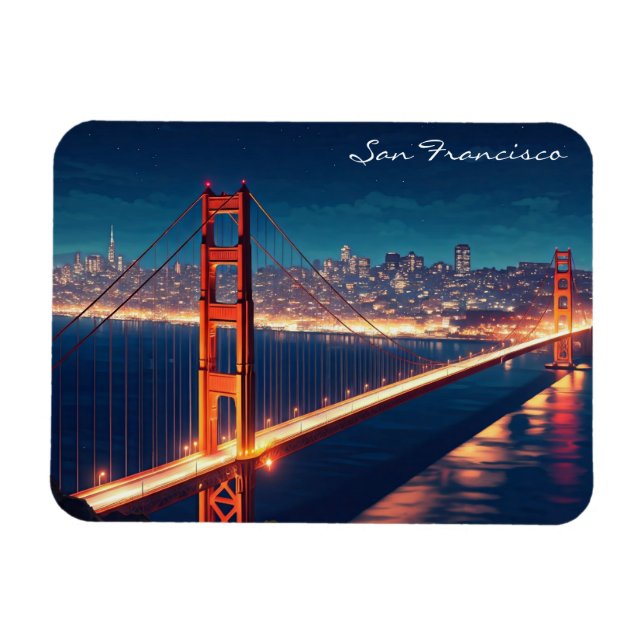 Magnet Flexible Carte postale San Francisco Golden Gate Bridge (Horizontal)