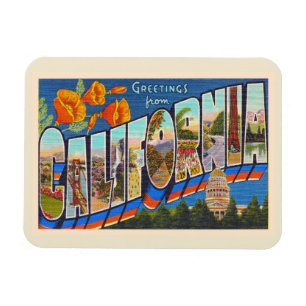 Magnet Flexible Carte postale Vintage aux grandes lettres de l'Éta