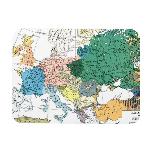 Magnet Flexible Carte raciale de l'Europe (Horizontal)