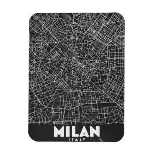 Magnet Flexible Carte Rétro de Milan Italie