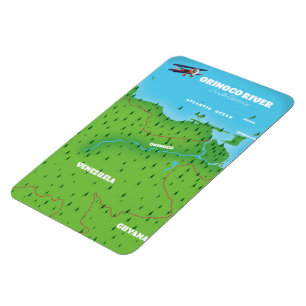 Magnet Flexible Carte sud-américaine du fleuve Orinoco