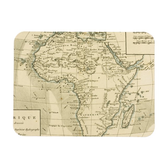 Magnet Flexible Carte vintage de l'Afrique (Horizontal)