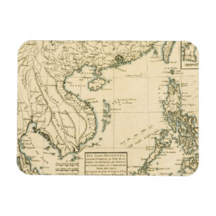 Magnet Flexible Carte vintage de l'Océan Indien de l'Inde  