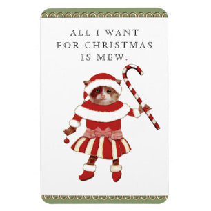 Magnet Flexible Cartes de Noël pour chats amusantes