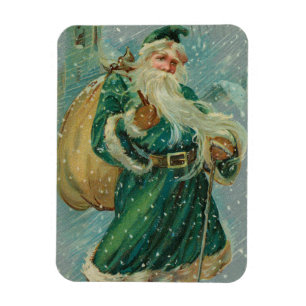 Magnet Flexible Cartes de vœux de Noël-Retro Père Noël