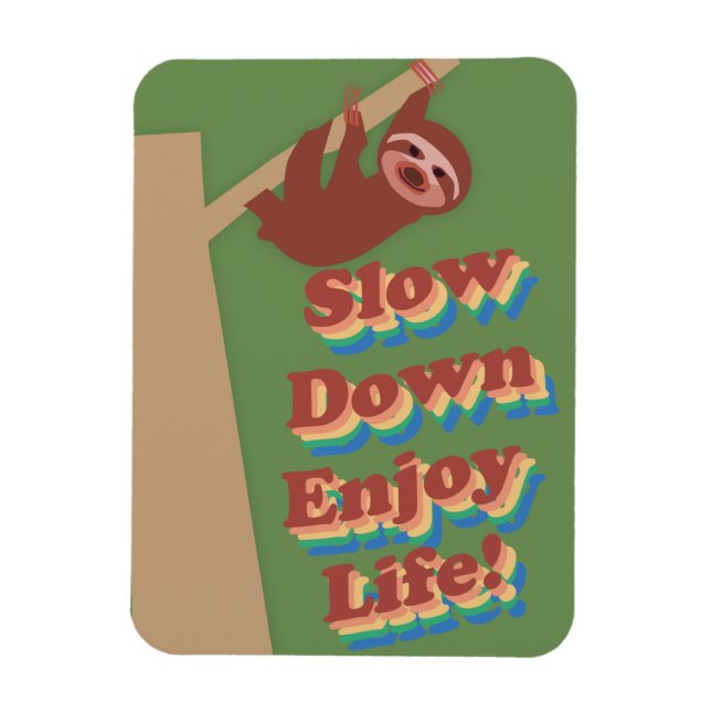 Magnet Flexible Cartoon Retro Sloth (Vertical)