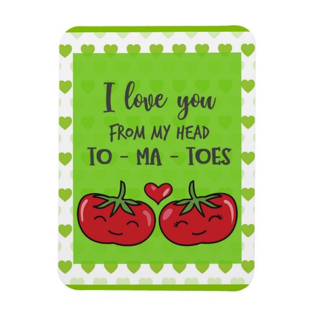 Magnet Flexible Cartoon tomates amusantes Je t'aime (Vertical)
