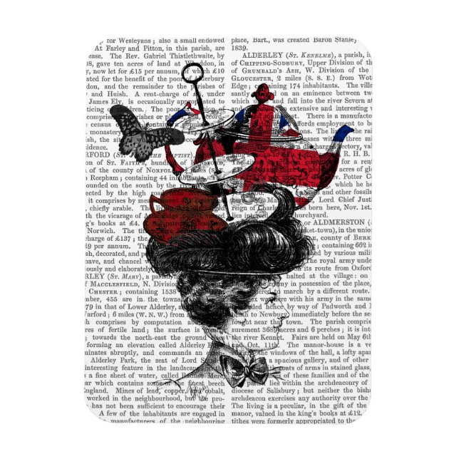 Magnet Flexible Casquette britannique de thé après-midi (Vertical)