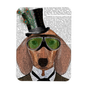 Magnet Flexible Casquette supérieur de lunettes vertes de teckel