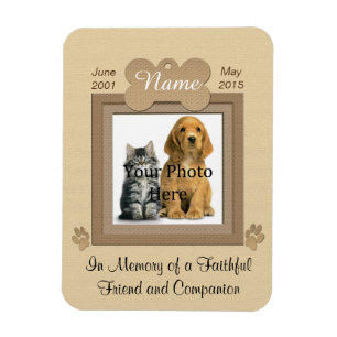 Magnet Flexible Cat personnel ou Mémorial de chien beige