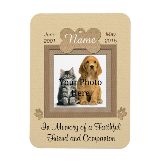 Magnet Flexible Cat personnel ou Mémorial de chien beige (Vertical)